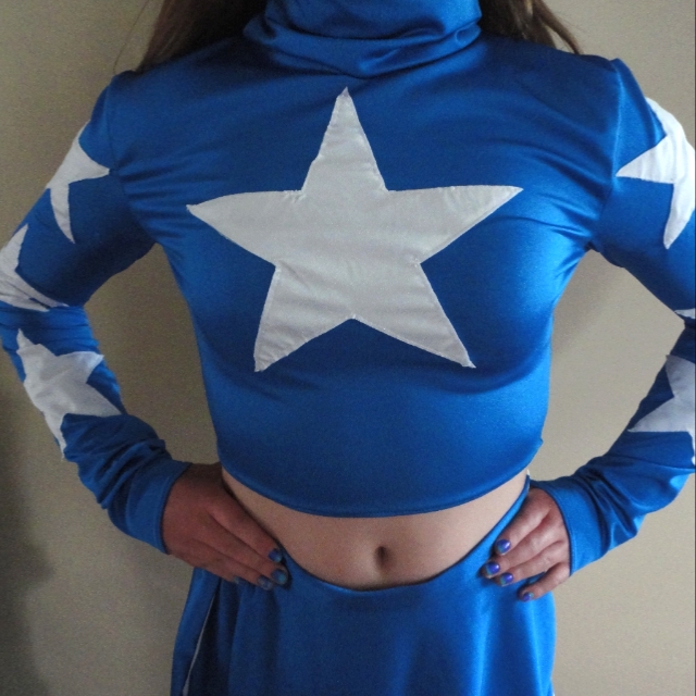 Star Girl Crop Top Dc Comic Spandex Cosplay Costume Womens Small Custom Made